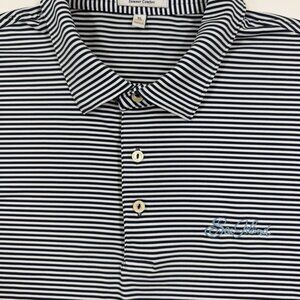 Peter Millar Mens Polo Shirt Sea Island Golf Club Size XL Stripe Summer Comfort